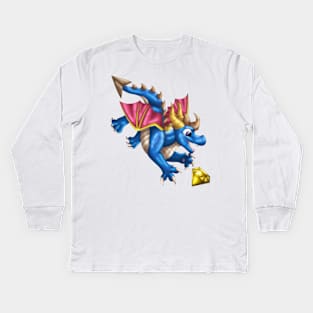 GemBab: Flame (Blue) Kids Long Sleeve T-Shirt